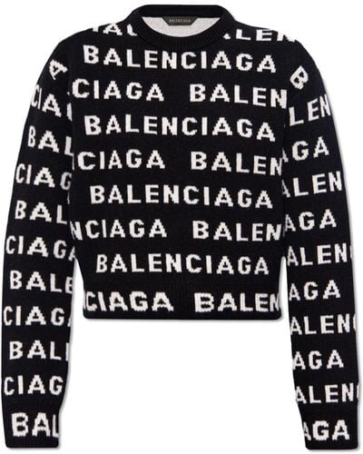 Balenciaga Sweater With Logo, - Black