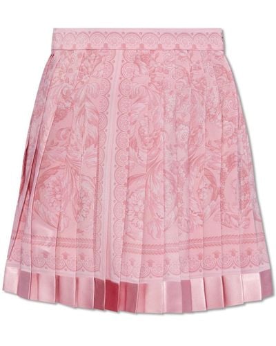 Versace Pleated Skirt, - Pink