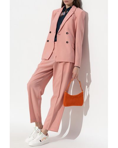 PS by Paul Smith Wool Pleat-Front Pants - Pink