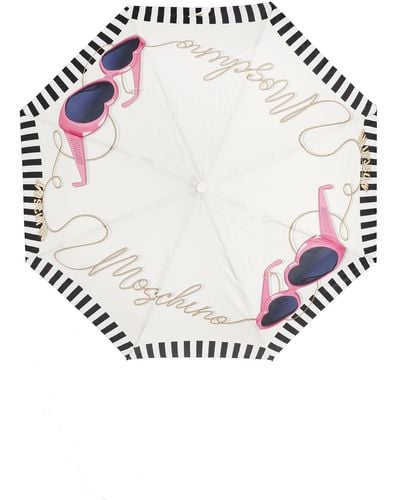 Moschino Umbrella With Logo - Natural