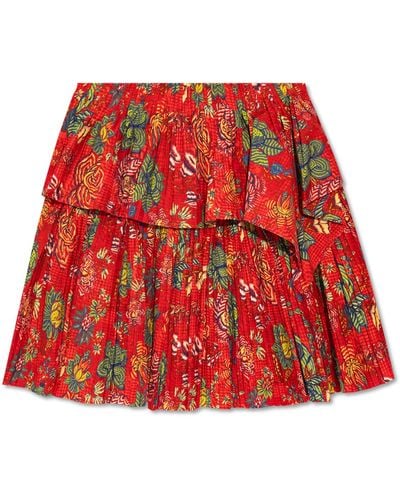 Ulla Johnson 'juno' Pleated Skirt, - Red
