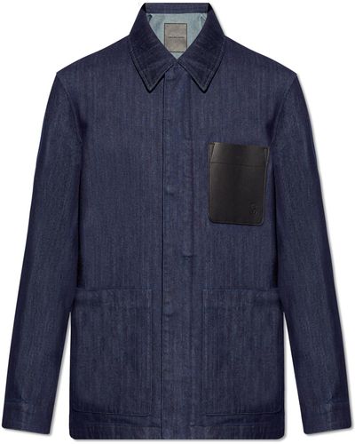 Yves Salomon Denim Shirt Jacket, - Blue