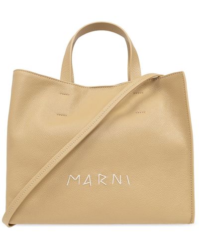 Marni 'museo' Shopper Bag, - Natural