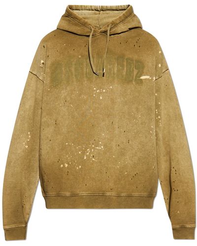DSquared² Sweatshirt With A `vintage` Effect, - Natural