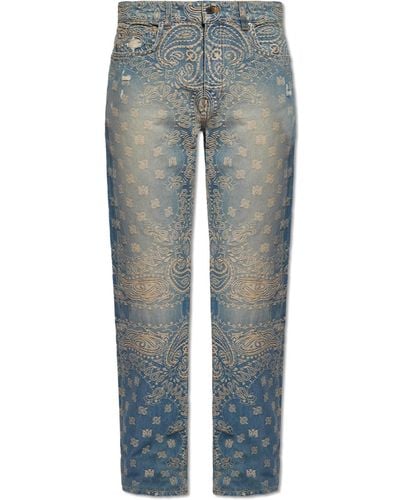 Amiri Patterned Jeans, - Blue