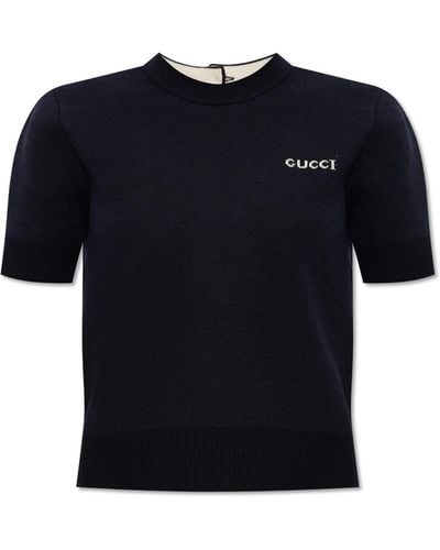 Gucci Top With Logo, - Black