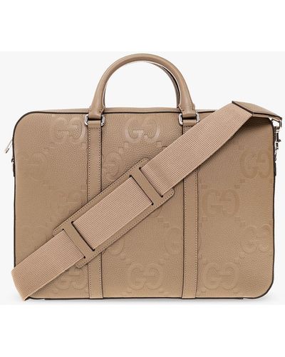 Gucci Leather Briefcase - Natural