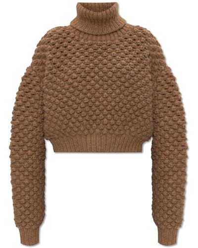 Dolce & Gabbana Oversize Turtleneck Sweater - Brown