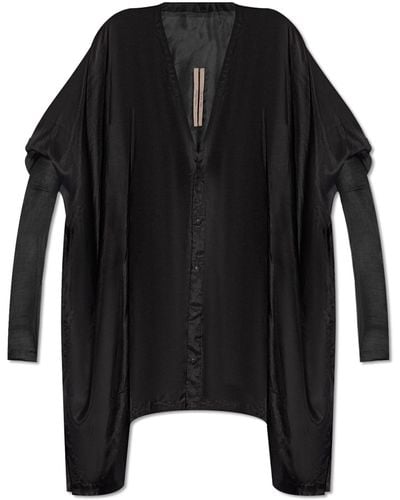 Rick Owens Silk ‘Zero’ Oversized Shirt - Black