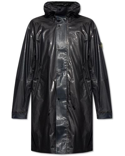 Stone Island Waterproof Coat, - Black