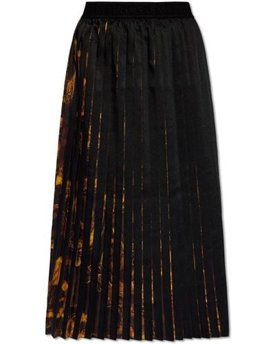 Versace Pleated Skirt, - Black