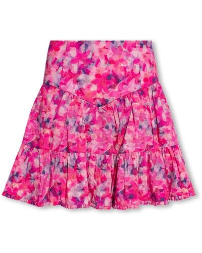 Custommade• 'reina' Skirt With Floral Motif, - Pink