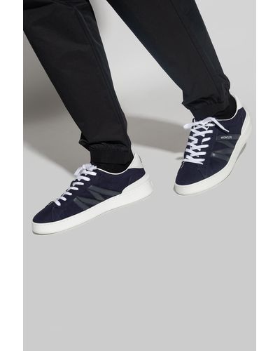 Moncler Monaco M Leather-trimmed Suede Sneakers - Blue