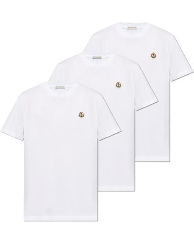 Moncler Three-pack Of T-shirts, - White
