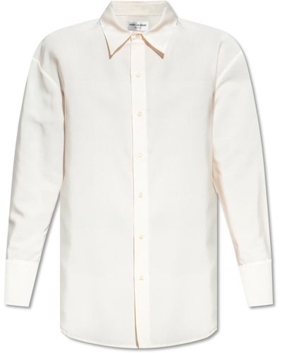 Saint Laurent Buttoned Shirt, - White