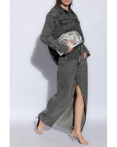 The Mannei 'aluta' Denim Skirt , - Gray