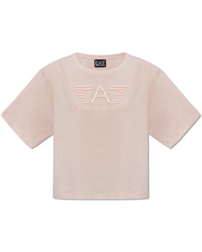 EA7 T-shirt With Logo, - Pink