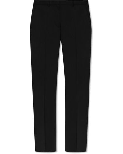 Helmut Lang Wool Trousers With Crease By , - Black
