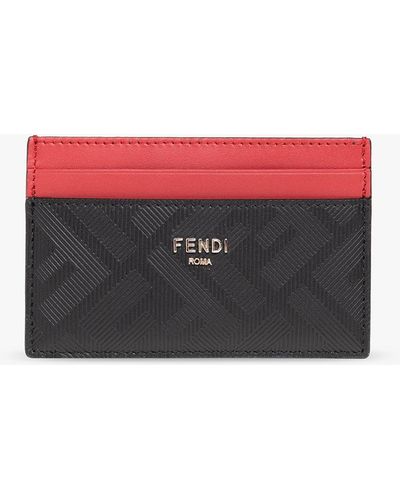 Fendi Card Holder With Logo - Red
