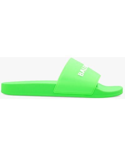 Balenciaga Slides With Logo - Green