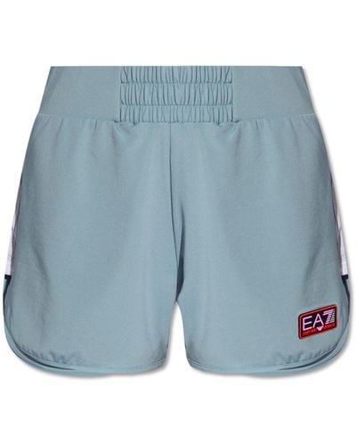 EA7 Shorts With Logo, - Blue