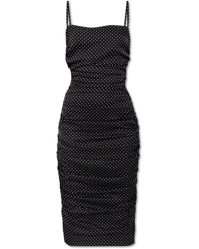 Dolce & Gabbana Dress With Dotted Pattern, - Black