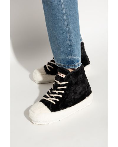 Marni Furry Ankle Boots - Blue