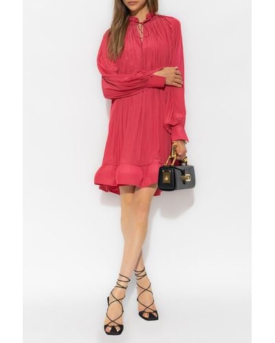 Lanvin Dress With Ruffle Trim - Red