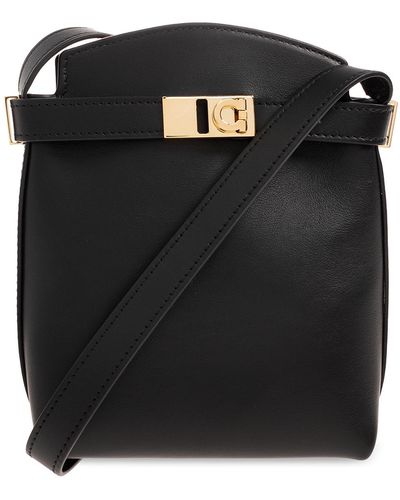Ferragamo 'porta' Shoulder Bag, - Black