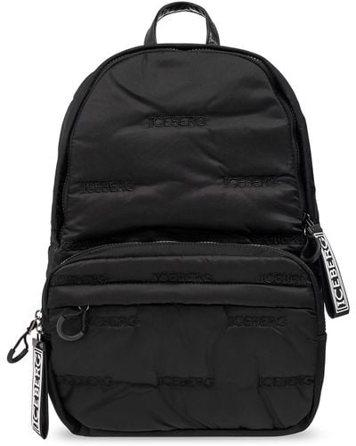 Iceberg Backpack With Logo - Black