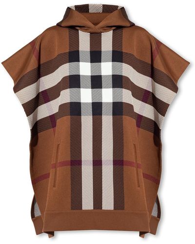 Burberry Hooded Poncho - Brown