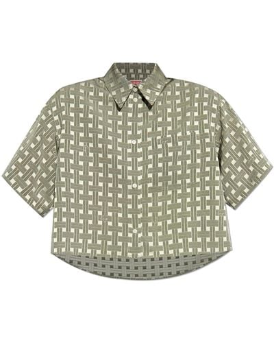 KENZO Chequered Pattern Shirt, - Grey