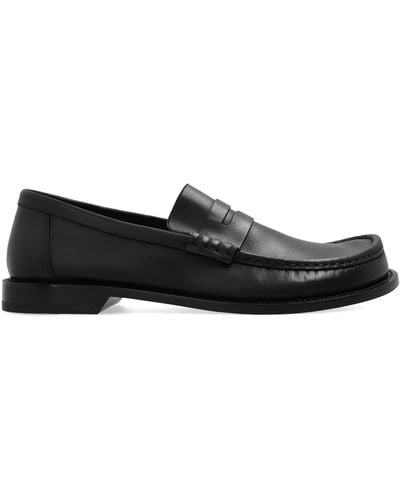Loewe 'campo' Leather Loafers, - Black