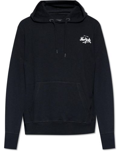 Rag & Bone Logo-Printed Hoodie - Blue