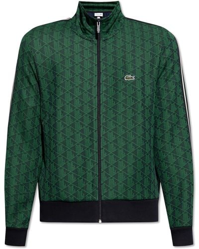 Lacoste Track Jacket With Monogram, - Green