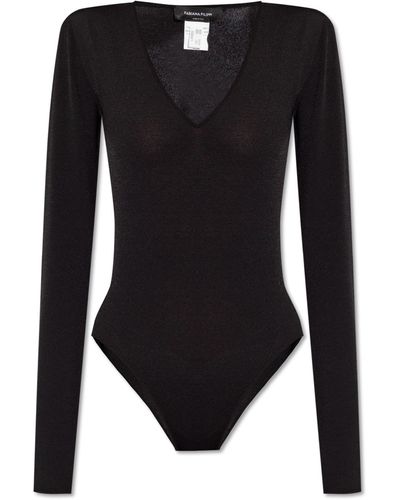 Fabiana Filippi Bodysuit With Long Sleeves, - Black