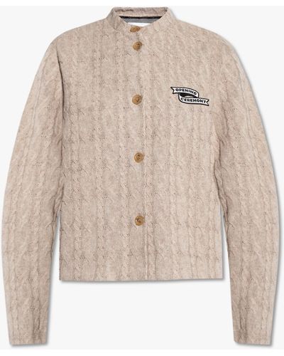 Opening Ceremony Cardigan With Logo - Natural