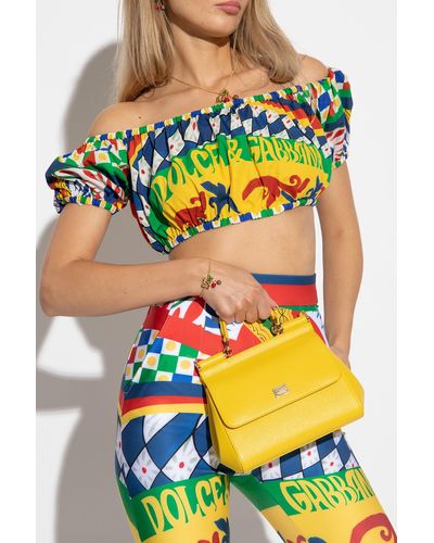 Dolce & Gabbana ‘Sicily Medium’ Shoulder Bag - Yellow