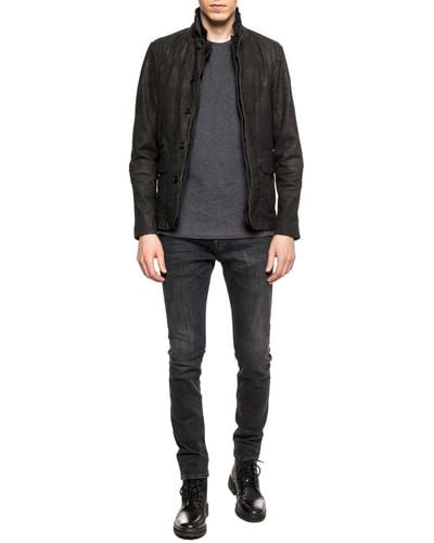 AllSaints ‘Survey’ Leather Jacket - Gray