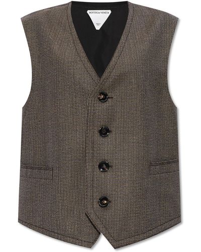 Bottega Veneta Wool Vest, - Brown
