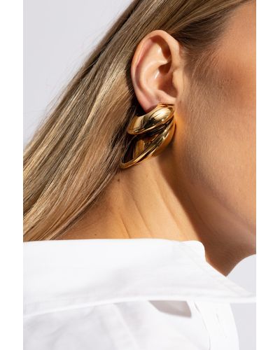 Alexander McQueen Brass Earrings - Brown