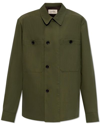 Lemaire Wool Shirt, - Green