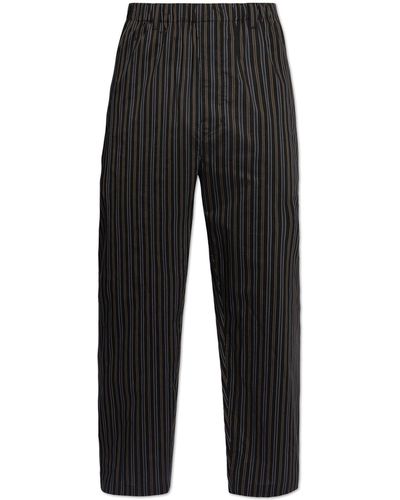 Lemaire Striped Trousers, - Black