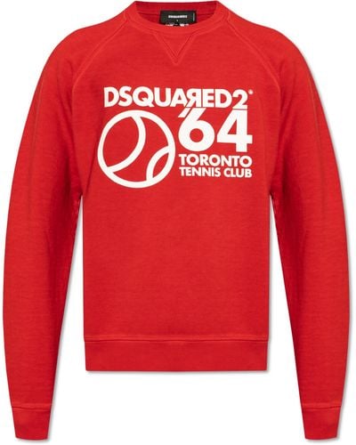 DSquared² Printed Sweatshirt, - Red