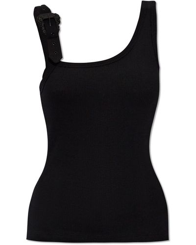 Versace Jeans Couture Ribbed Tank Top, - Black