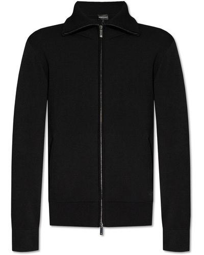 Emporio Armani Zip-Up Sweater - Black