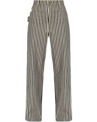 Bottega Veneta Striped Pattern Jeans, - Grey