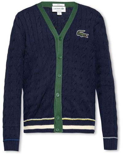 Lacoste Cardigan With Logo - Blue