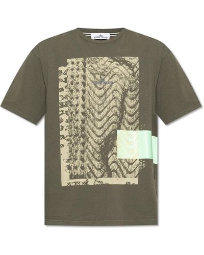 Stone Island T-shirt With Logo, - Green