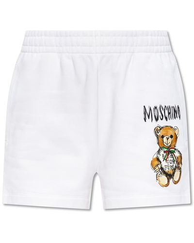 Moschino Shorts With Logo, - White